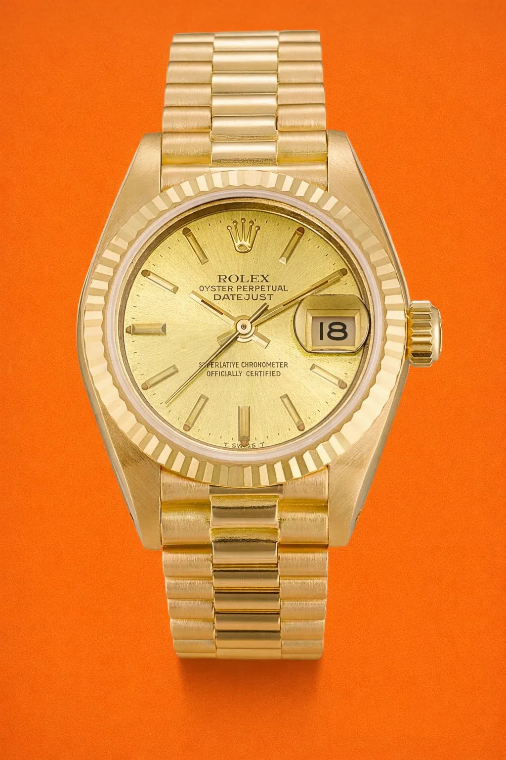 Rolex Rolex Ladies Datejust 18ct yellow gold Champagne Dial 26mm 69178