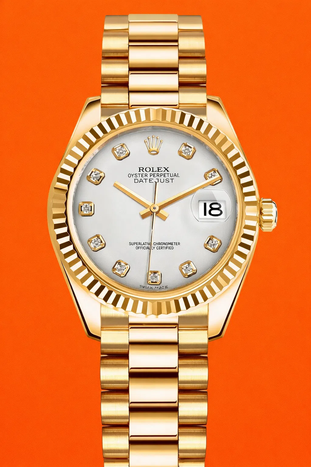 Rolex Rolex Ladies Datejust 18ct yellow gold White Diamond Dial 26mm 179178