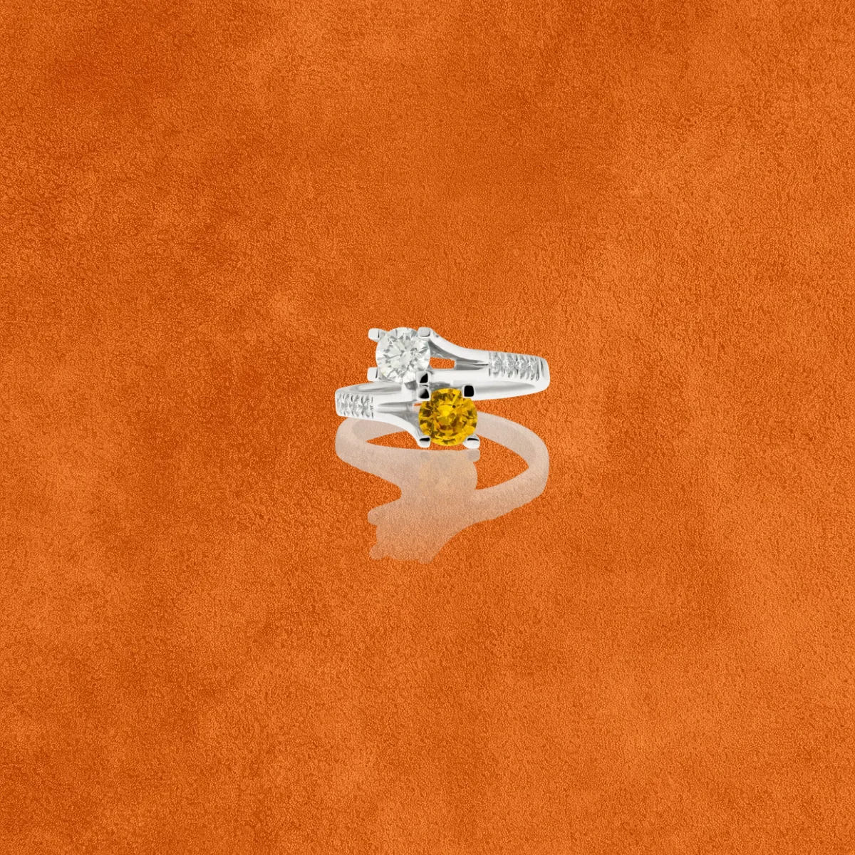 Yellow Sapphire And Diamond Ring