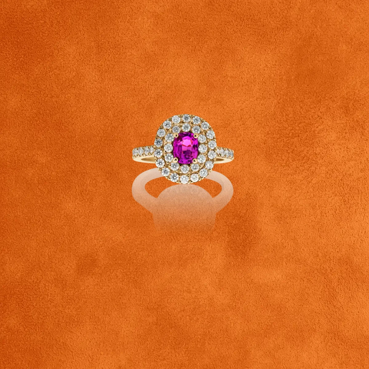 Pink Sapphire And Diamond Ring