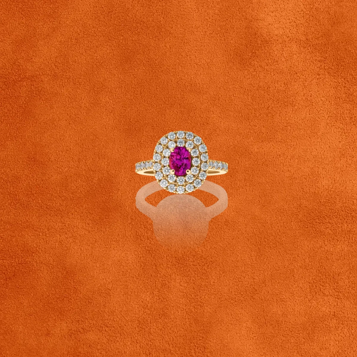 Pink Sapphire And Diamond Ring