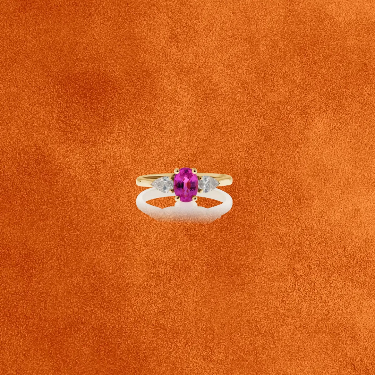 Pink Sapphire And Fancy Light Yellow Diamond Ring