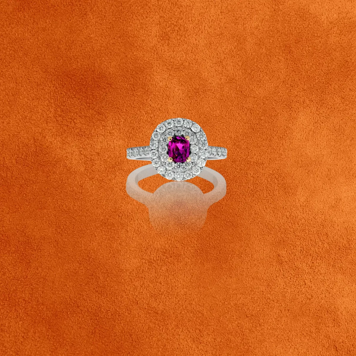Pink Sapphire And Diamond Ring