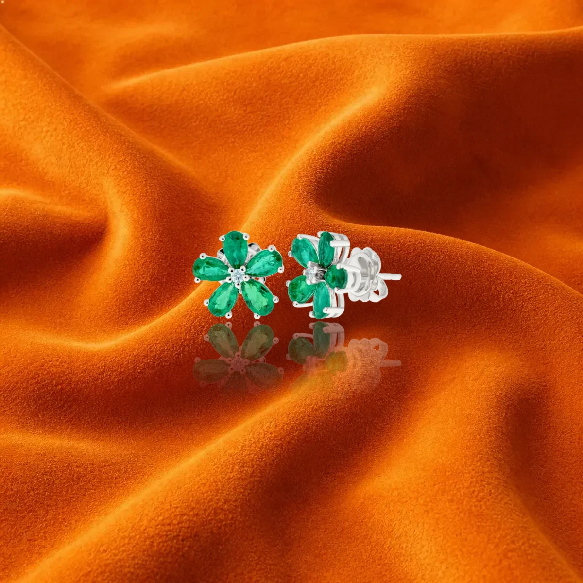 Emerald And Diamond Earrings