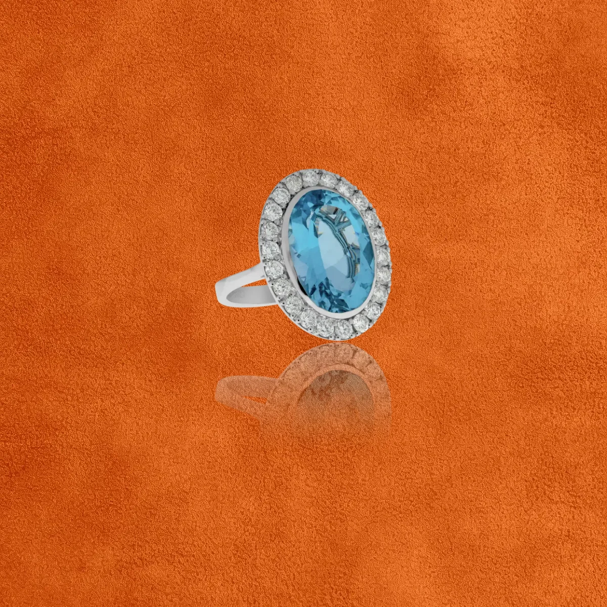 Blue Topaz And Diamond Ring