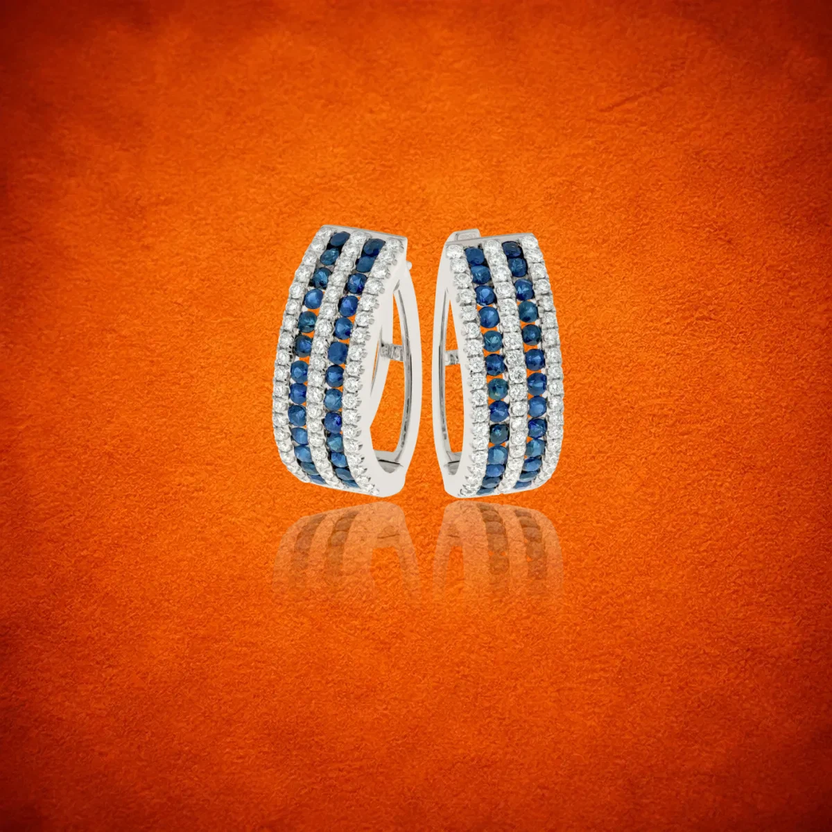 Diamond And Sapphire Earrings