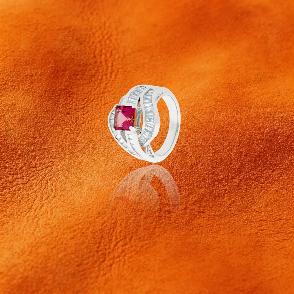 Tourmailine And Diamond Ring