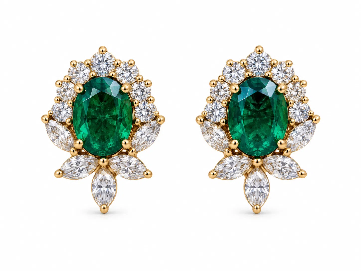 Emerald And Diamond Earrings