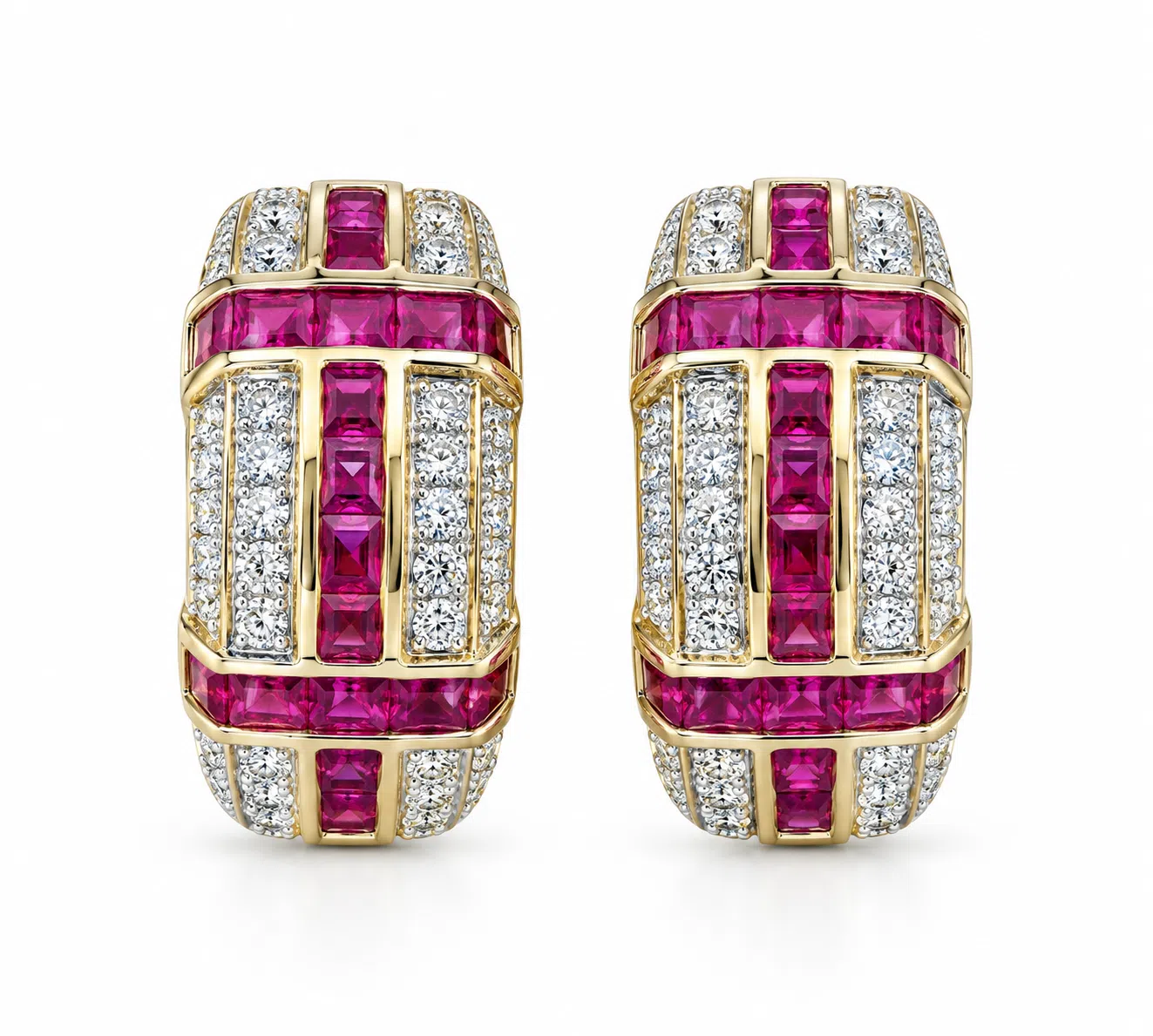 Ruby And Diamond Earrings