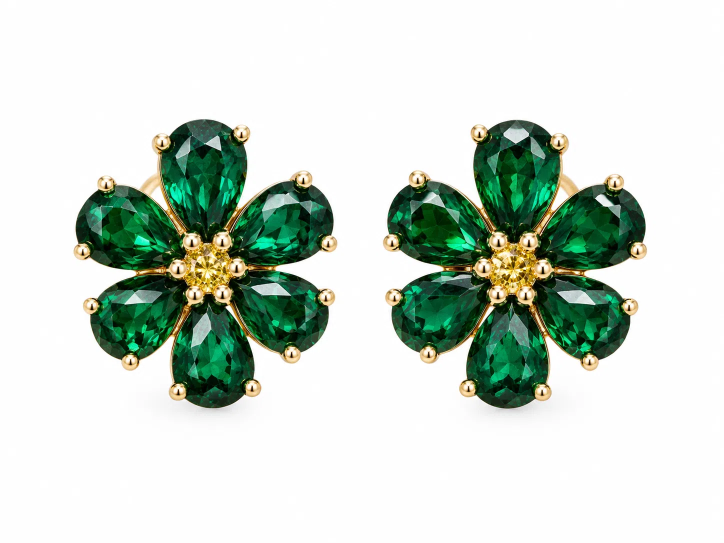 Tsavorite And Diamond Earrings
