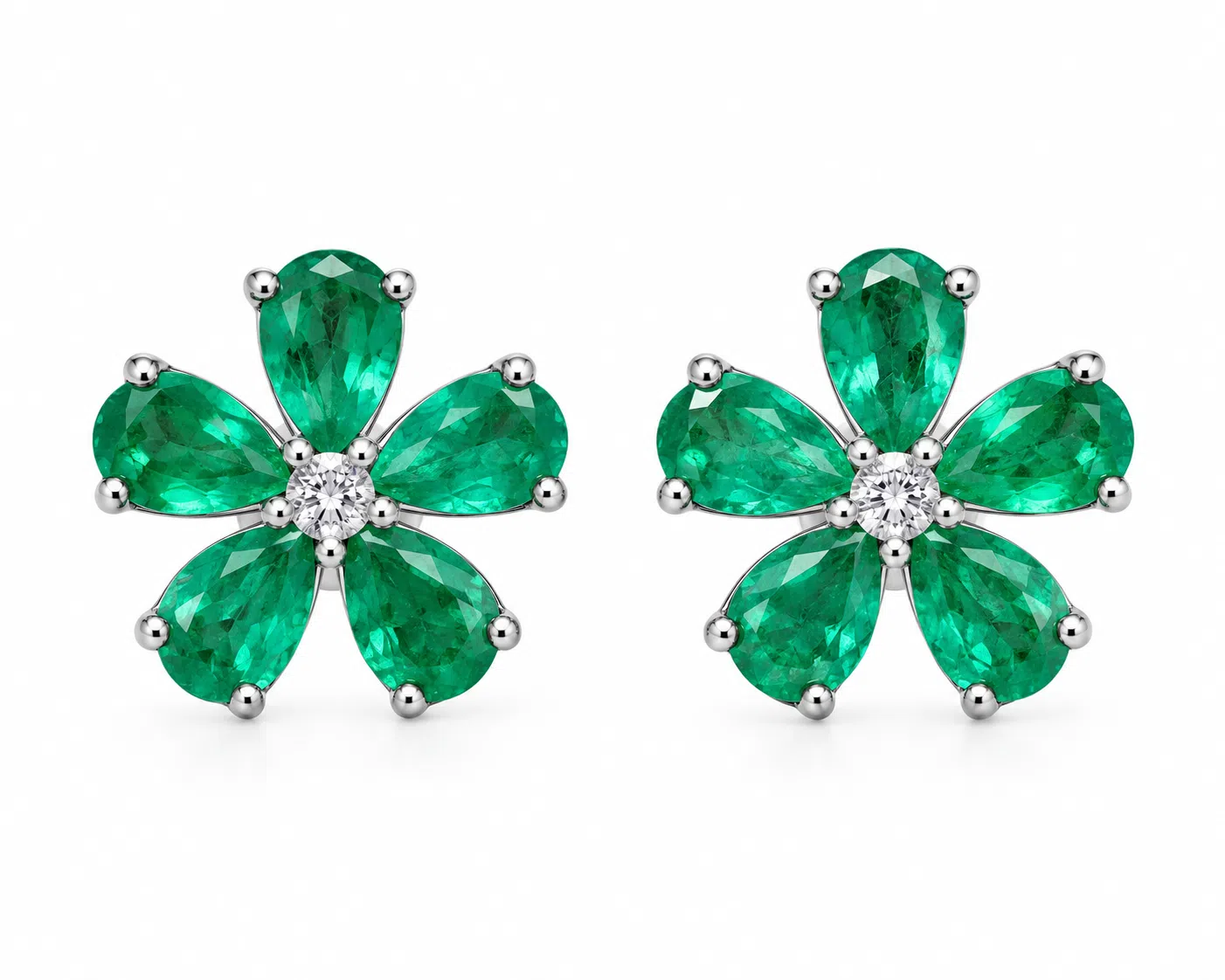 Emerald And Diamond Earrings