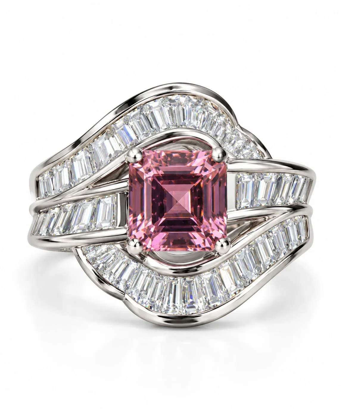 Pink Tourmaline and Diamond Ring