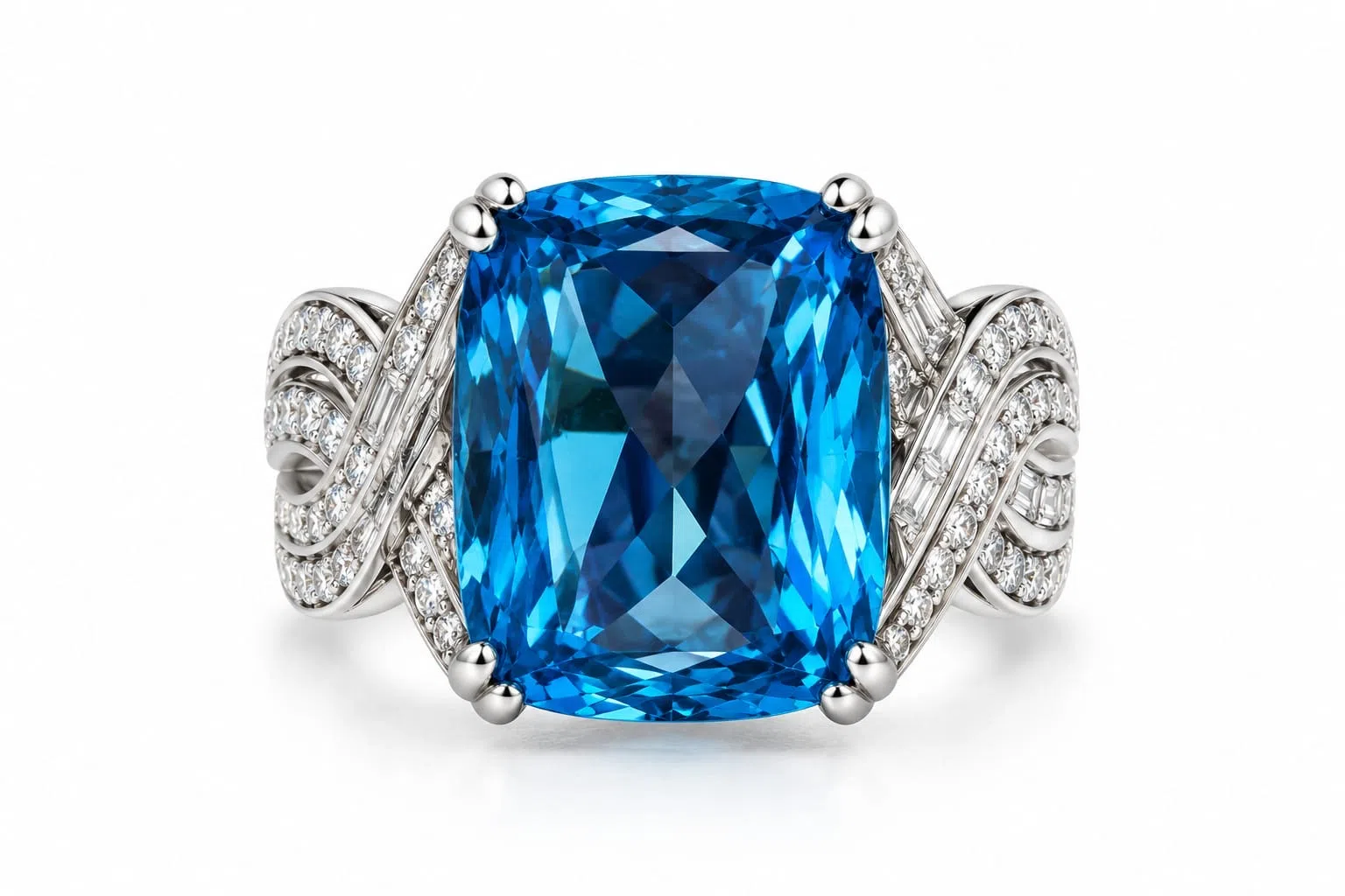 Topaz And Diamond Ring