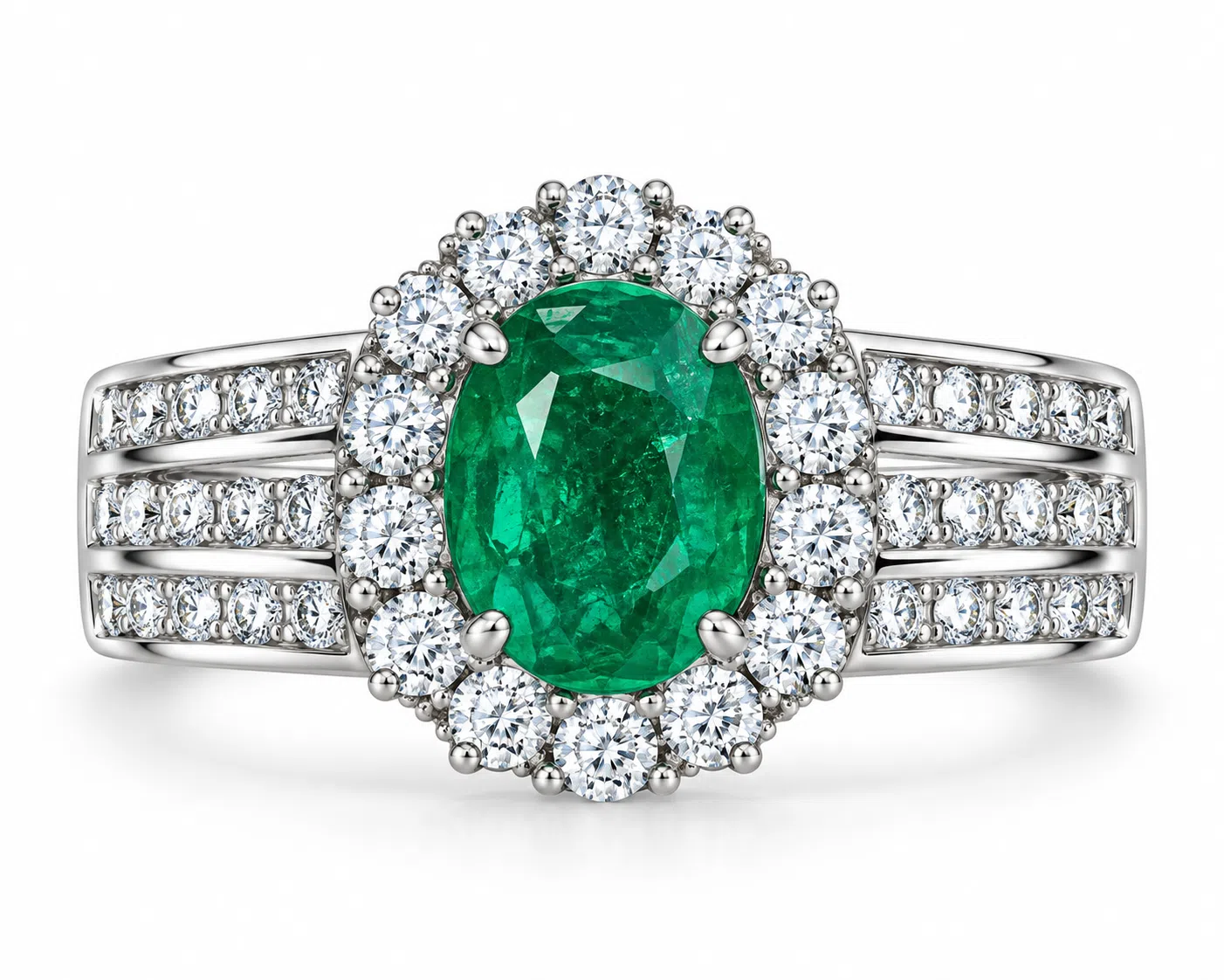 Emerald And Diamond Ring