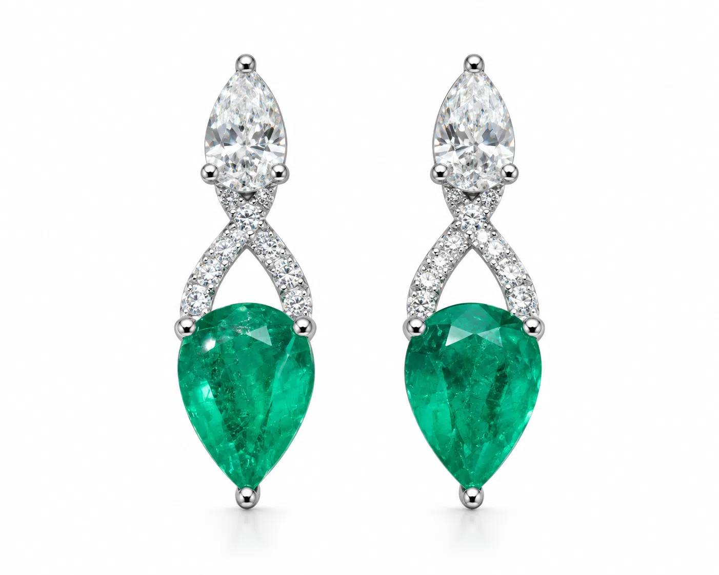 Emerald And Diamond Earrings