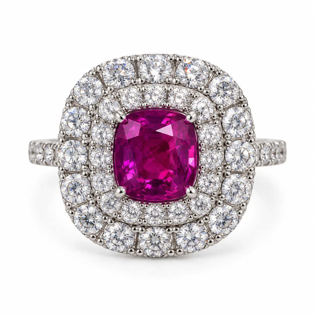 Pink Sapphire And Diamond Ring