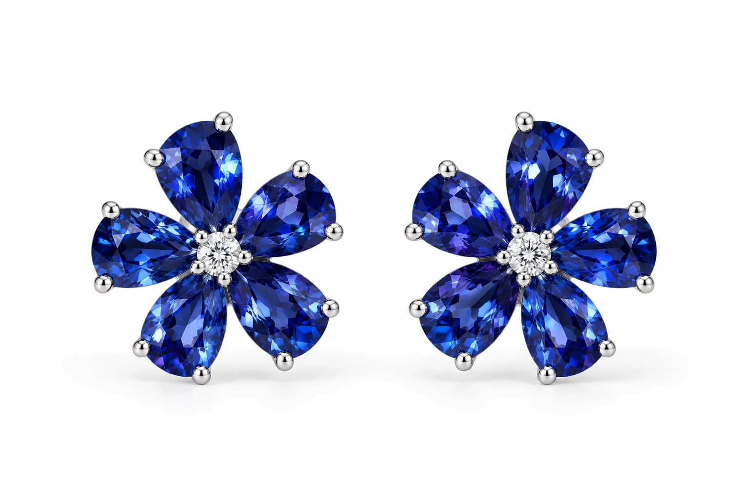 Tannzanite And Diamond Earrings