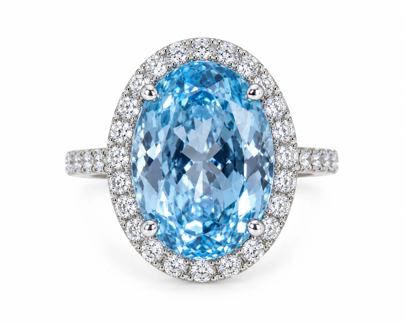 Blue Topaz And Diamond Ring