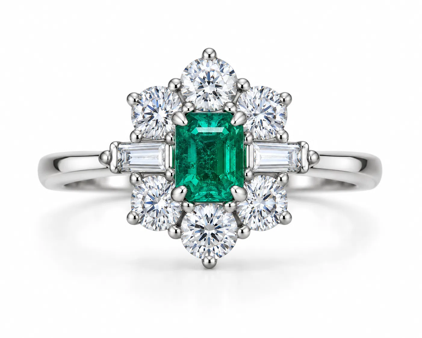 Emerald And Diamond Ring