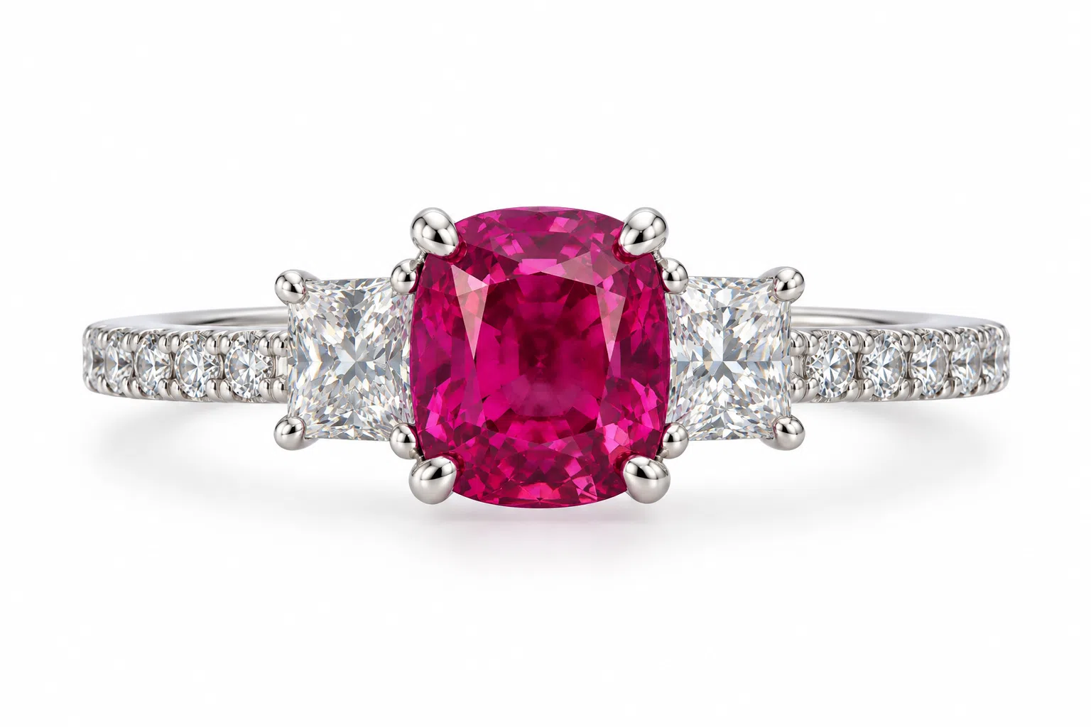 Pink Sapphire And Diamond Ring