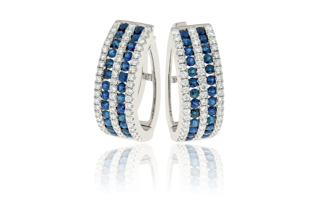 Diamond And Sapphire Earrings view 2