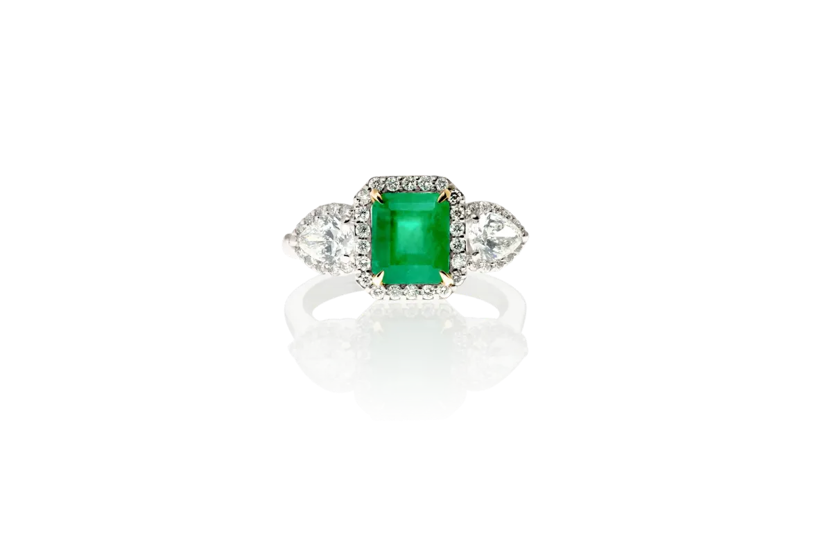 Emerald And Diamond Ring view 3
