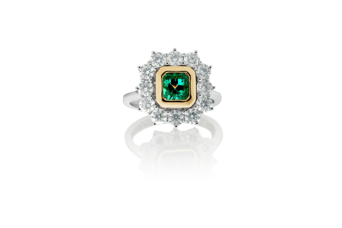 Emerald And Diamond Ring view 3
