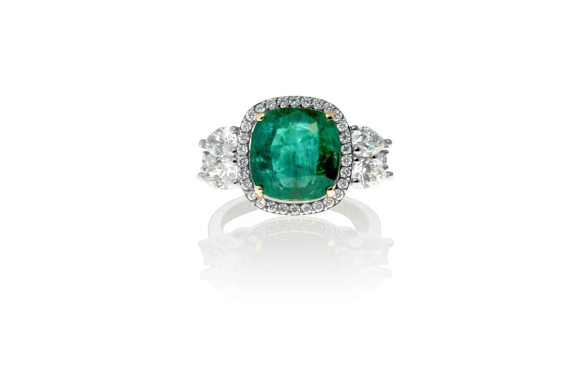 Emerald And Diamond Engagement Ring