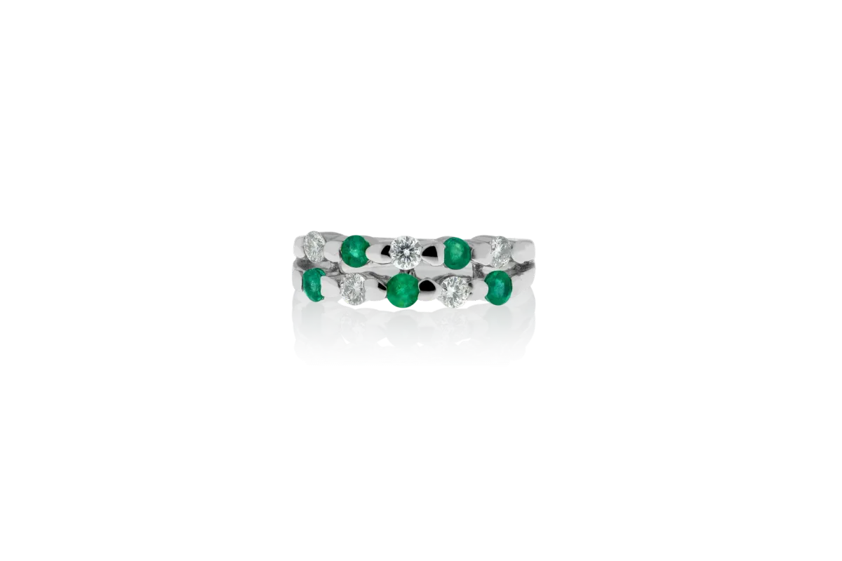 Emerald And Diamond Ring view 3