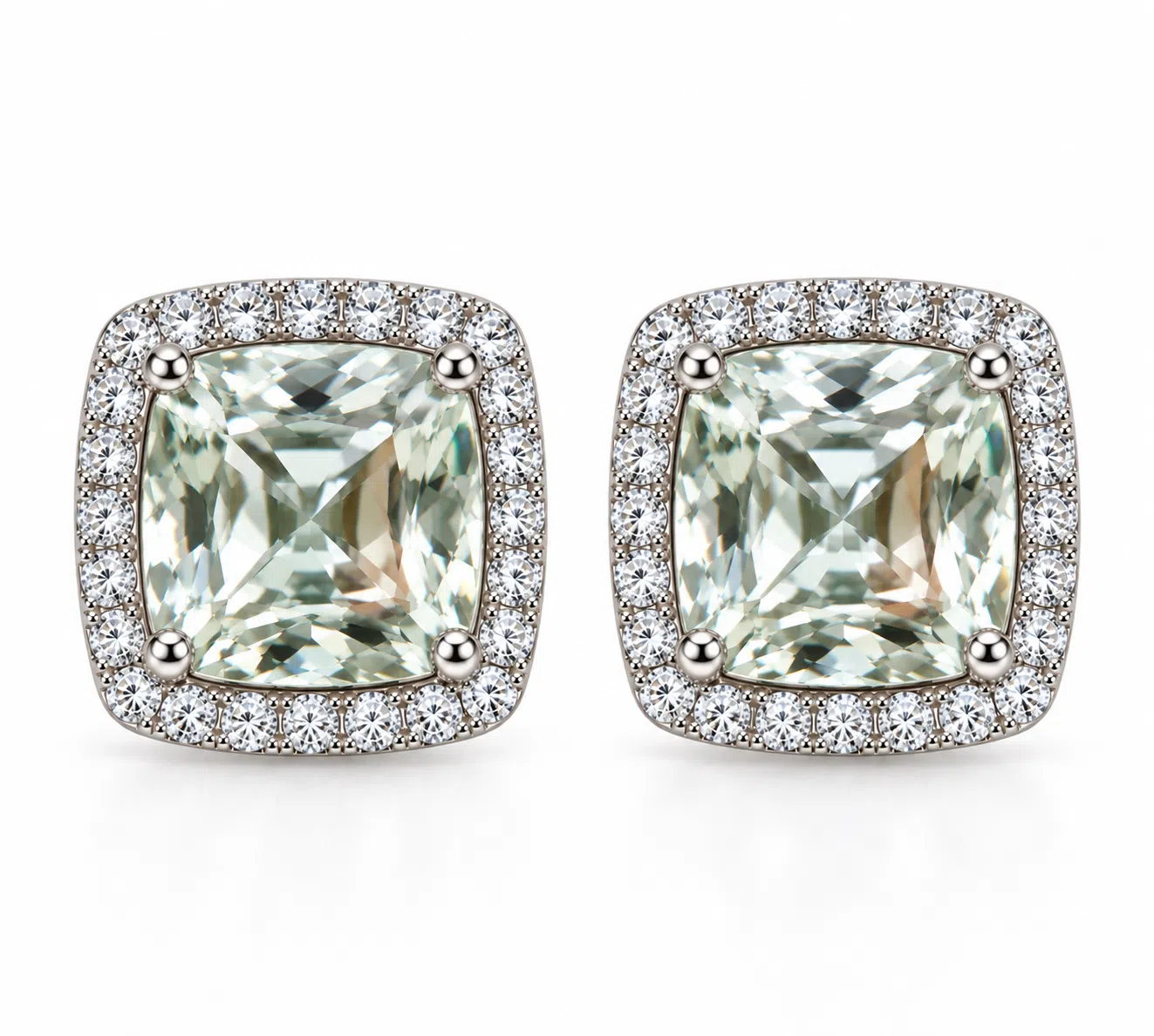 Quartz And Diamond Earrings