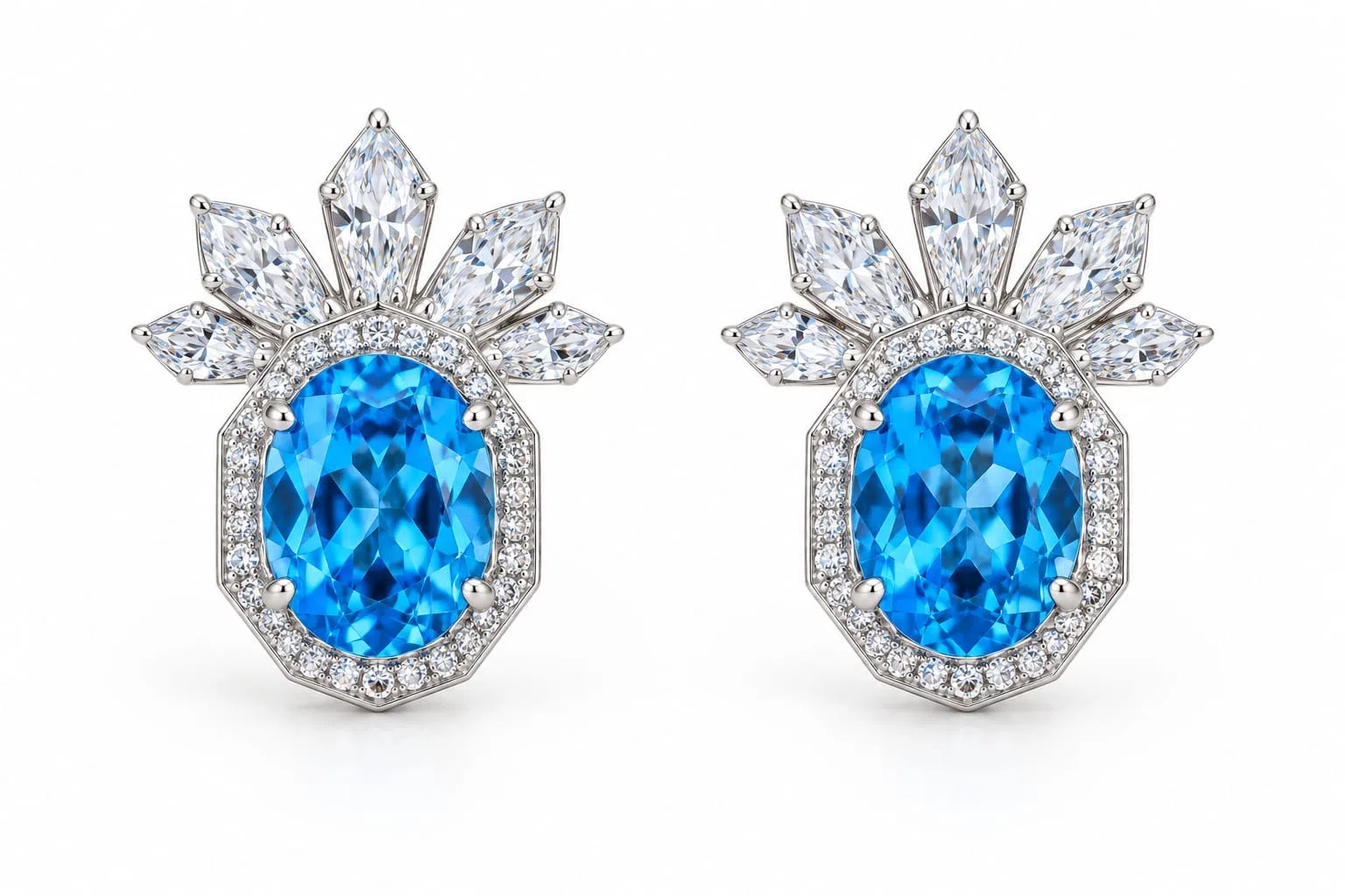 Topaz And Diamond Earrings