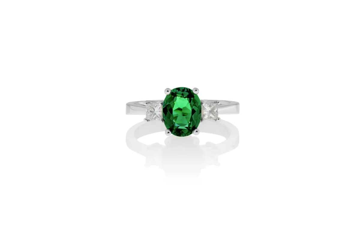 Tourmailine And Diamond Ring view 2